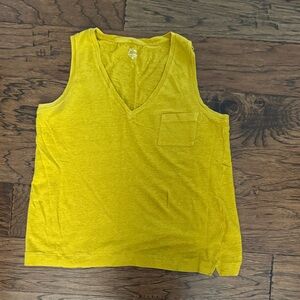 J. Crew Mustard Sleeveless V-Neck Top